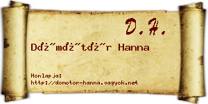 Dömötör Hanna névjegykártya